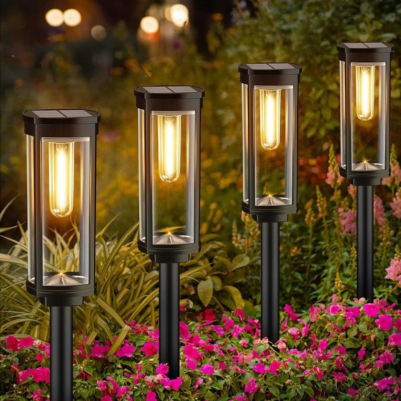 Solcelledrevne græsplænelamper med wolframglødetråd (2 stk.)