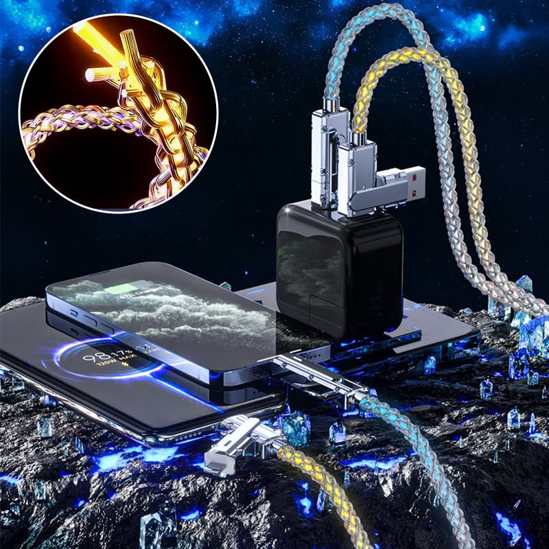 Fire-i-En 100W ladekabel med farverigt lys