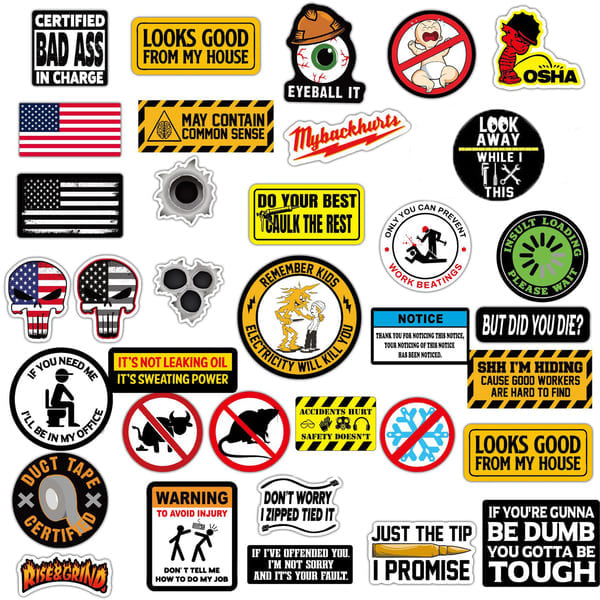 150pcs Hard Hat Stickers Pack(DIRTY) for Helmets Toolboxes