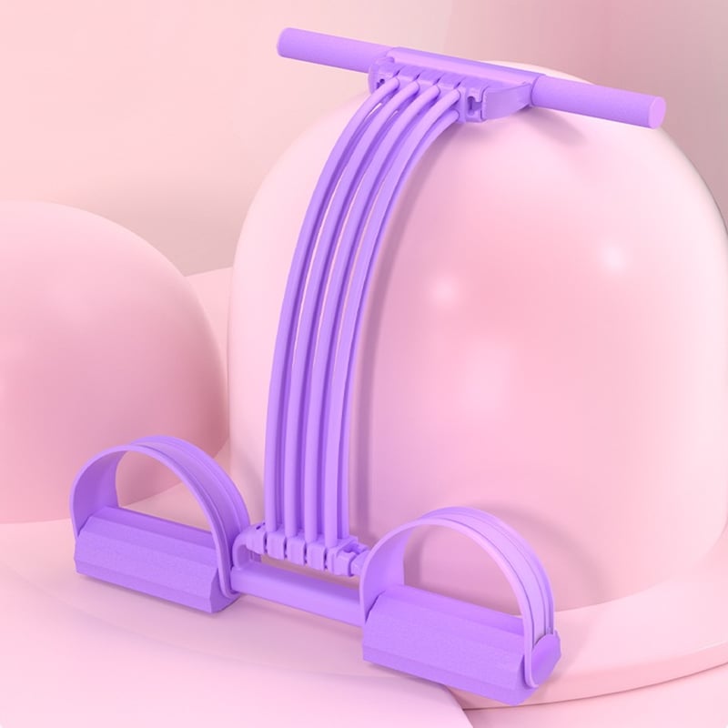 Modstandstræningsapparat med fodpedal og elastik til hjemmetræning