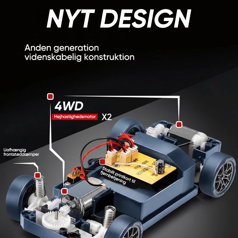 Fjernstyret drift racerbil