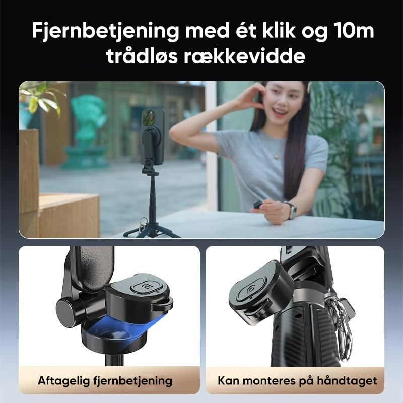 Magnetisk selfiestang i lommestørrelse