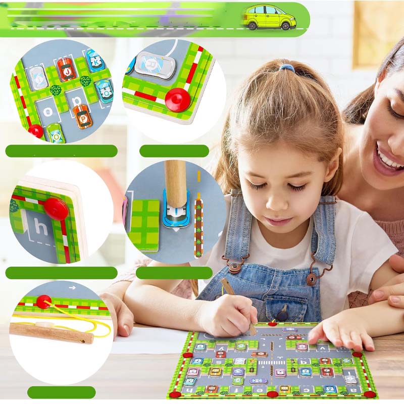 Magnetisk alfabet parkeringslegetøj