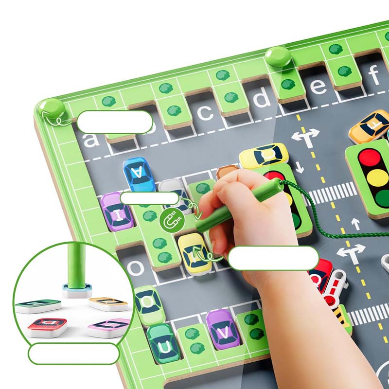 Magnetisk alfabet parkeringslegetøj