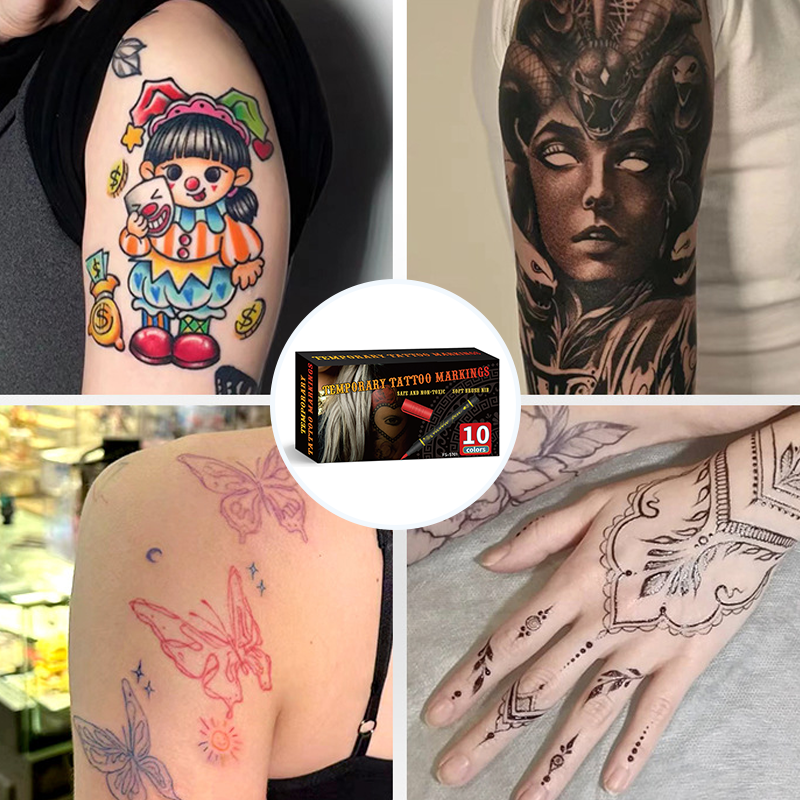 Sæt med midlertidige tatoveringspenne