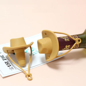 Kreativ silikone vinflaskeprop i cowboyhat-motiv