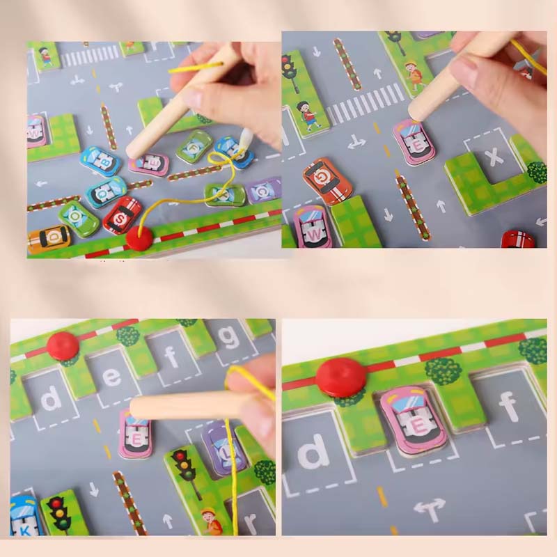 Magnetisk alfabet parkeringslegetøj