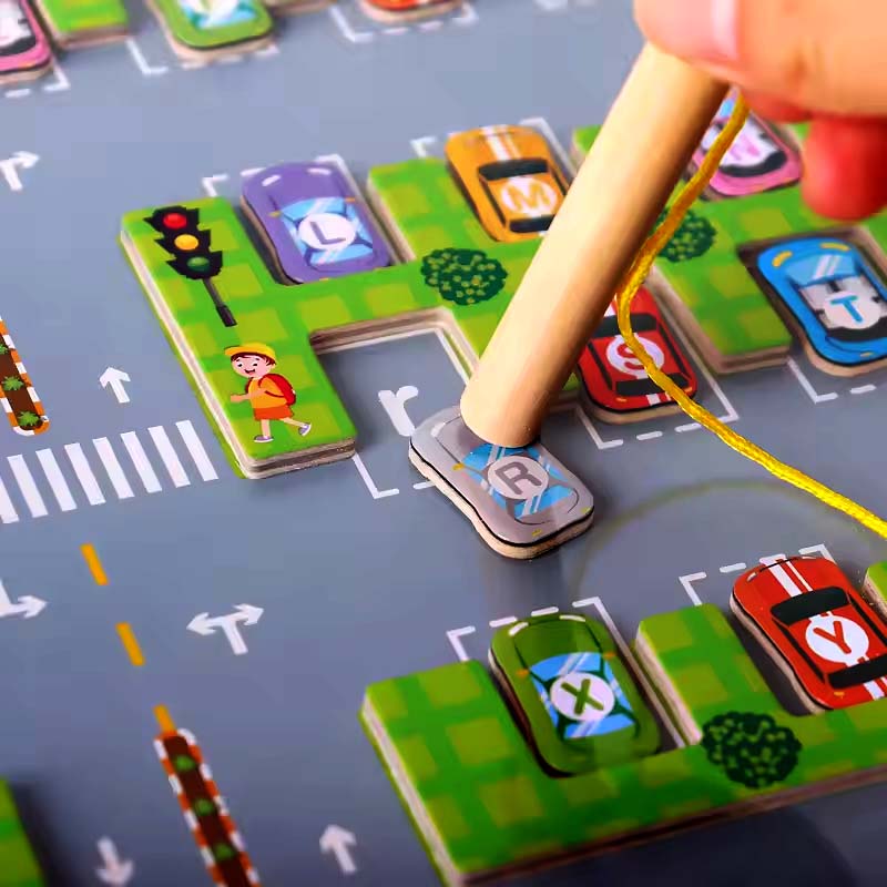 Magnetisk alfabet parkeringslegetøj