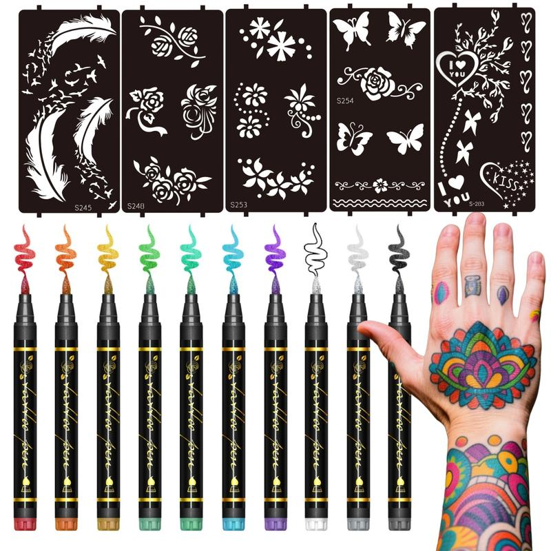Sæt med midlertidige tatoveringspenne