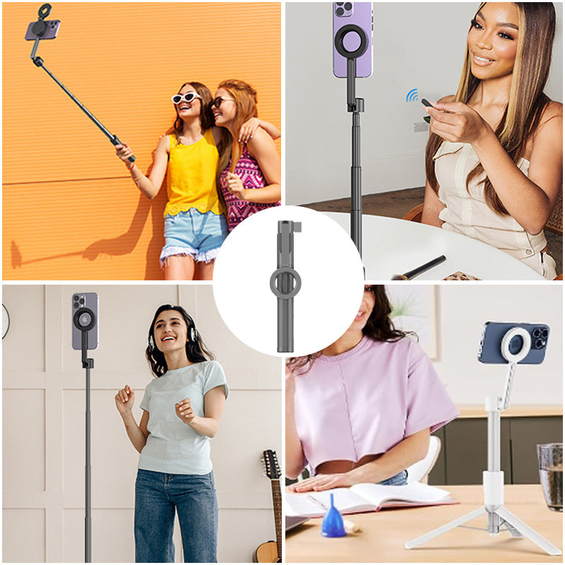 Magnetisk telefon selfie stick med ståfod