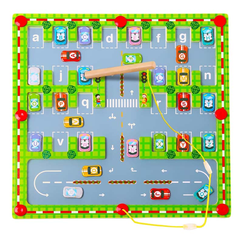 Magnetisk alfabet parkeringslegetøj