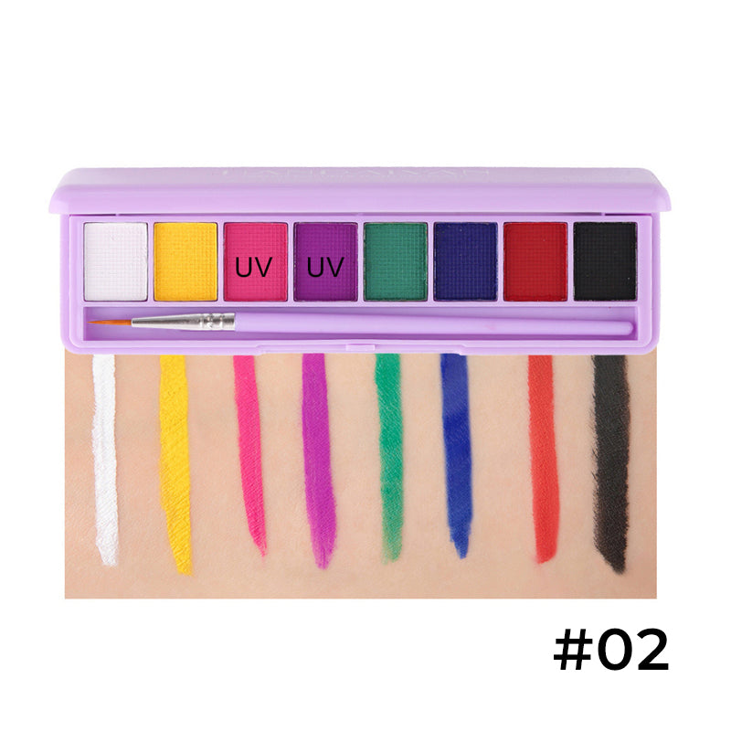 Vandopløselig fluorescerende makeup-palette