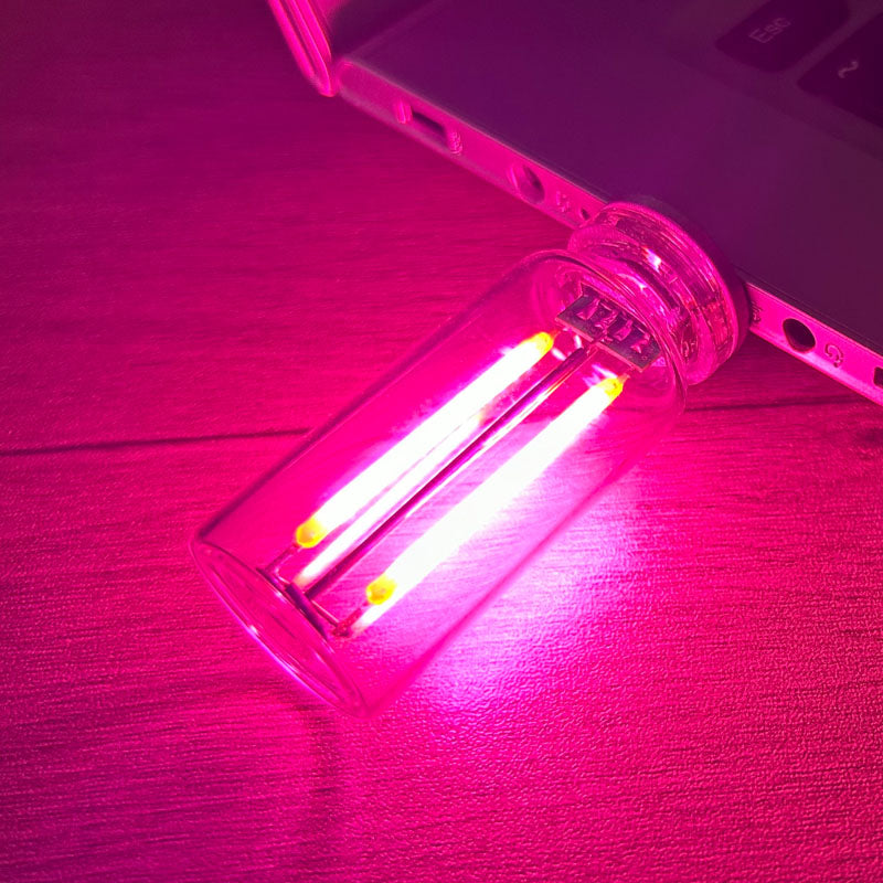 USB glasflaske natlampe med touchfunktion