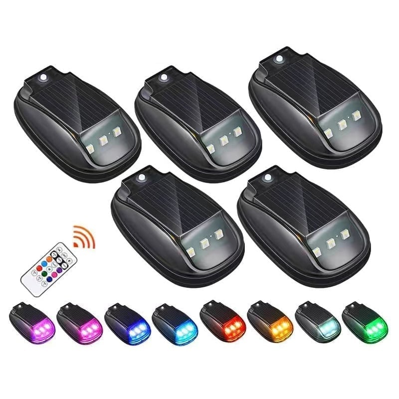 Solcelledrevne RGB tagblinklygter