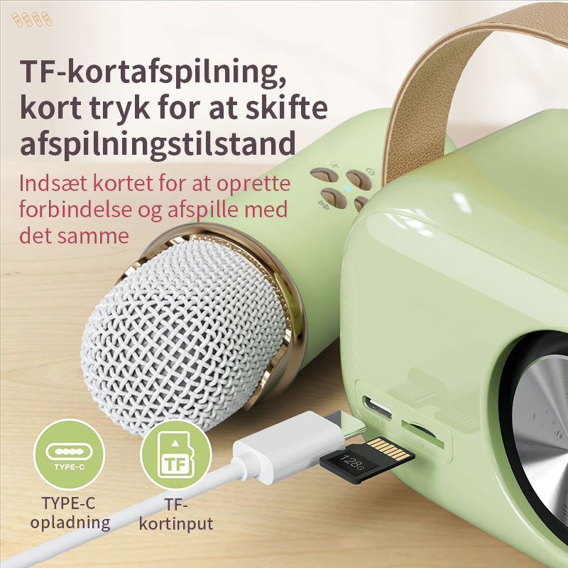 Bærbart karaoke sæt | Bluetooth-højttaler med trådløs mikrofon