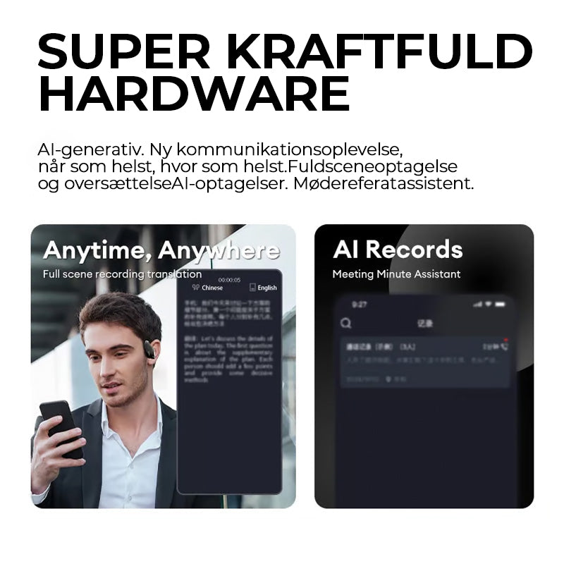 Trådløse Bluetooth-oversættelses-øretelefoner