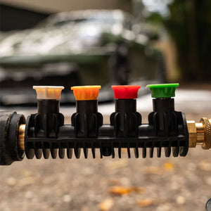 Stavforlænger med spraydyser til højtryksrenser