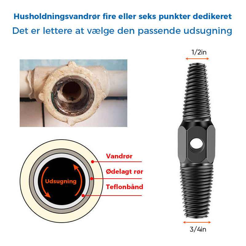 Udtrækker til beskadigede skruer i vandrør