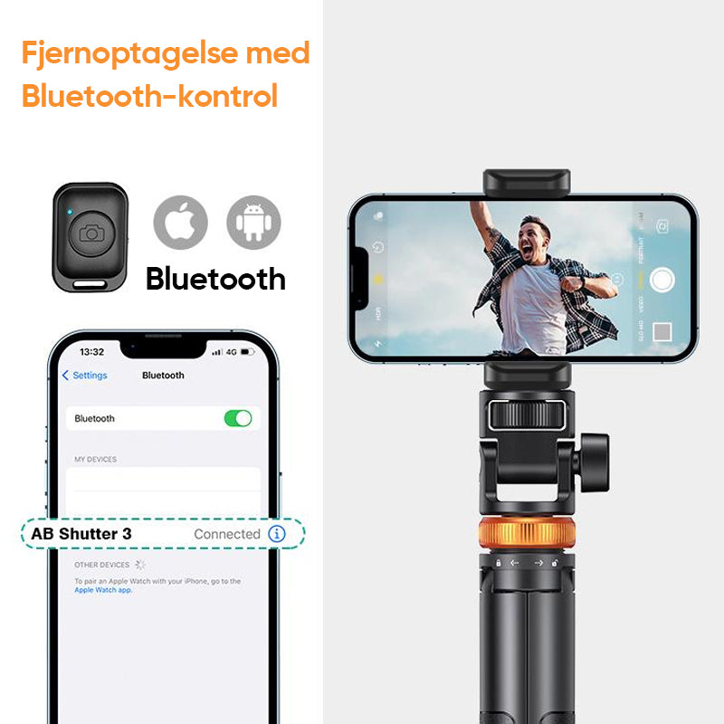 Selfie Stick stativ med Bluetooth fjernbetjening