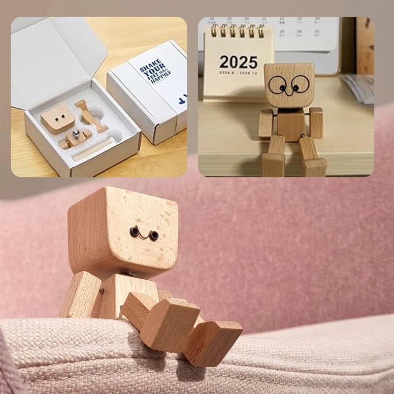 Rystende træmandsfigur