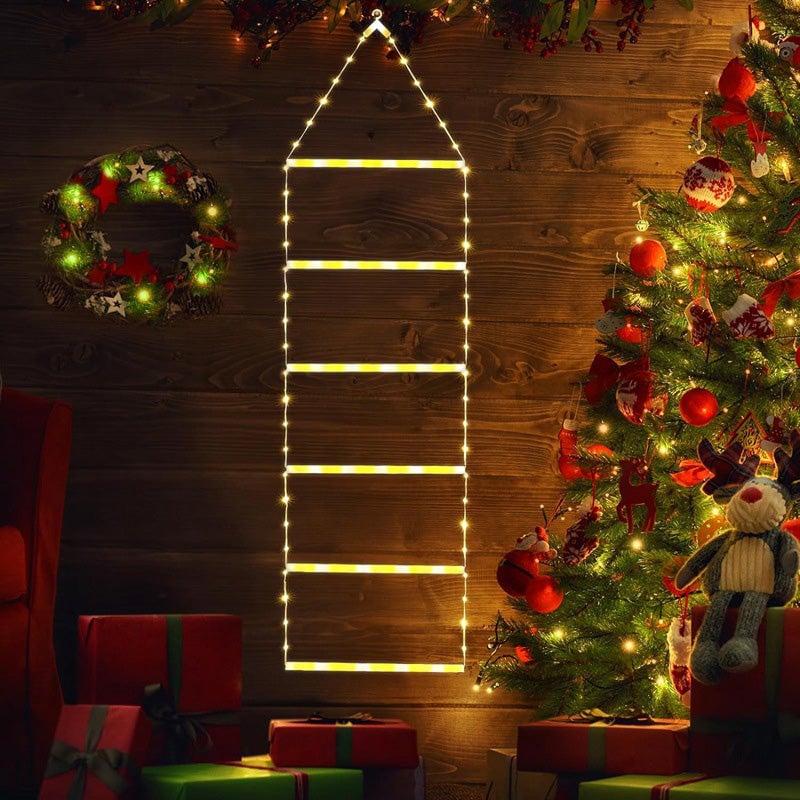 Klatrende julemand op ad stige-juledekoration