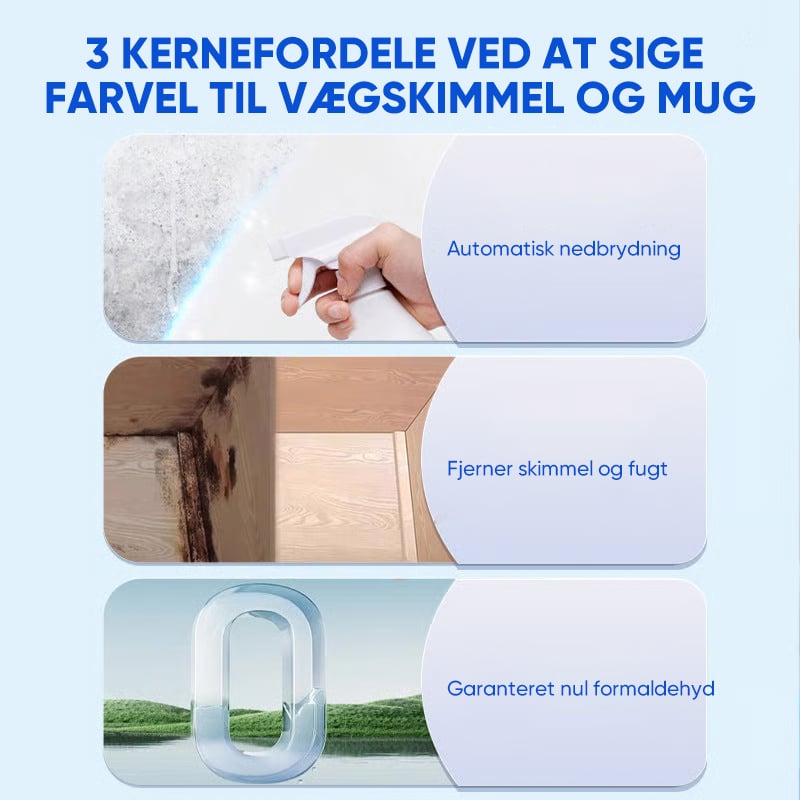 Hurtigtvirkende anti-skimmel vægrensespray