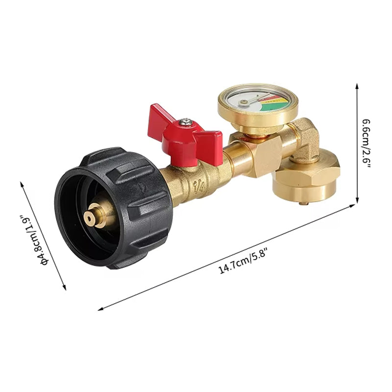 Top-vurderet propangas refill "albue-adapter" med tankmåler