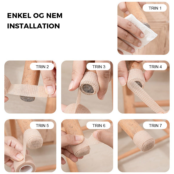 Stille skridsikre klistermærker til stoleben