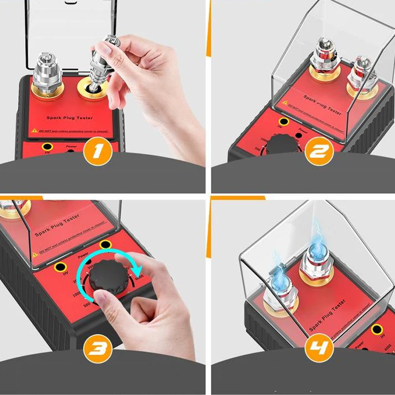 Dobbelt tændrørstester med to 12 mm tændrørsfatninger