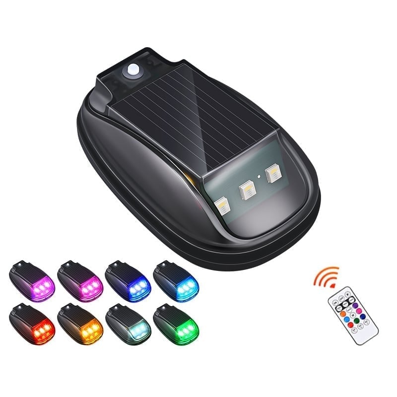 Solcelledrevne RGB tagblinklygter