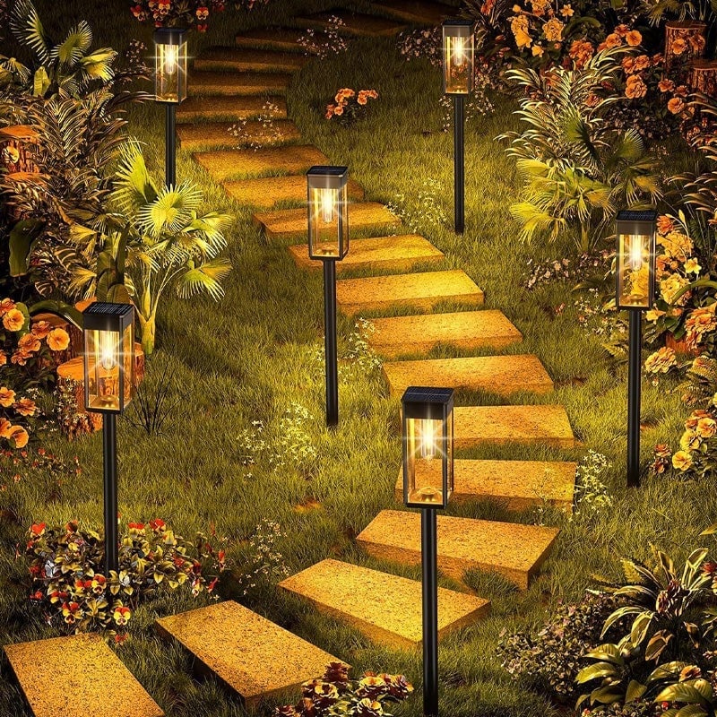 Solcelledrevne græsplænelamper med wolframglødetråd (2 stk.)