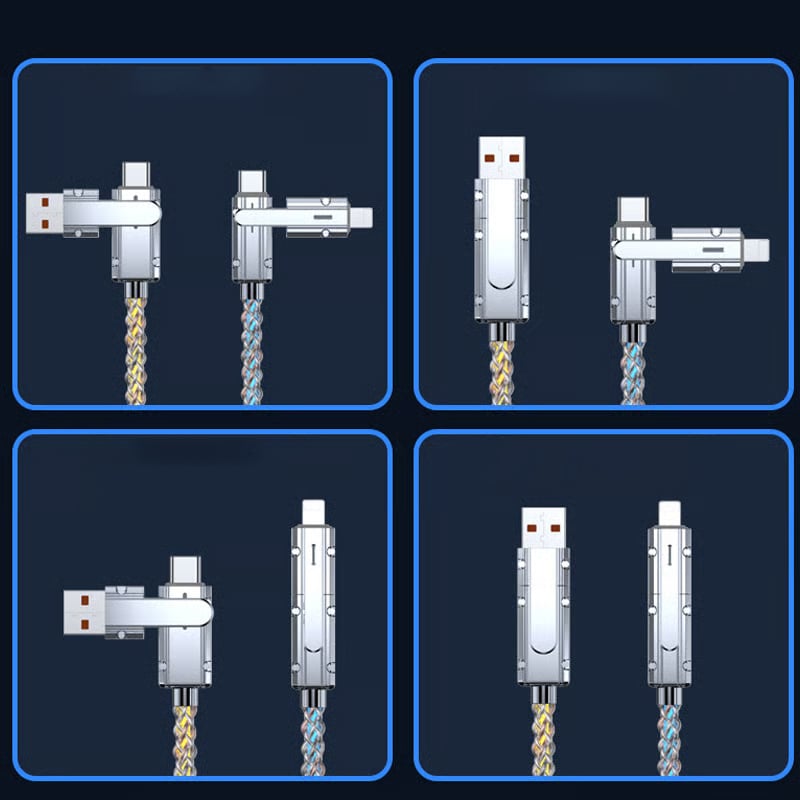 Fire-i-En 100W ladekabel med farverigt lys