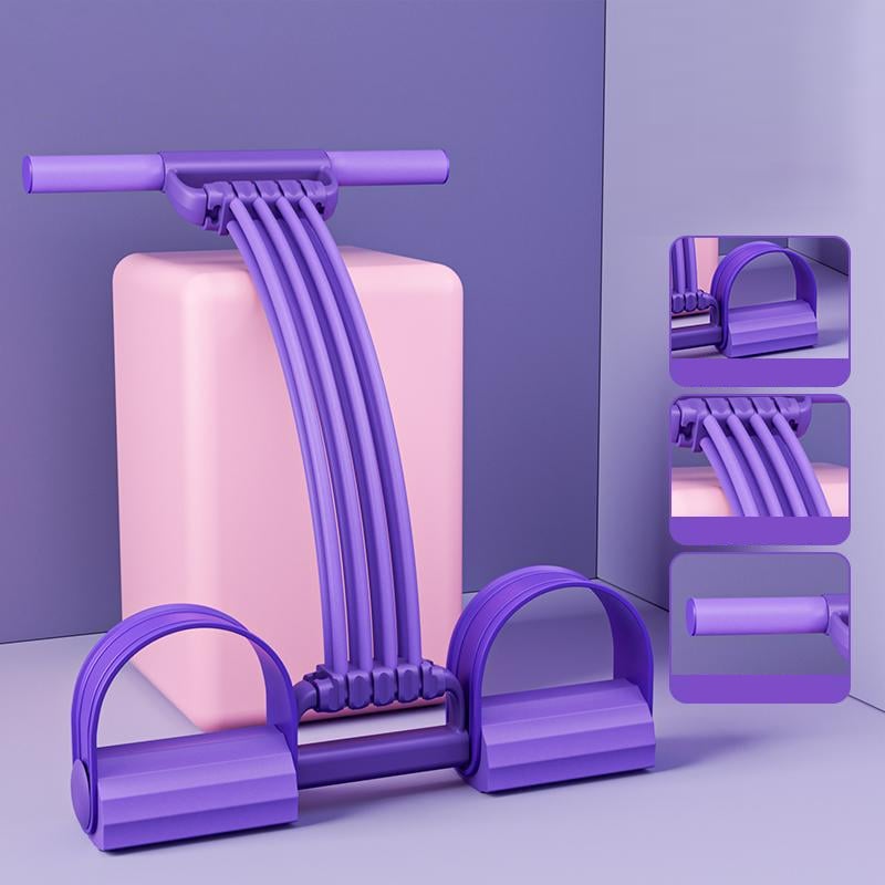 Modstandstræningsapparat med fodpedal og elastik til hjemmetræning