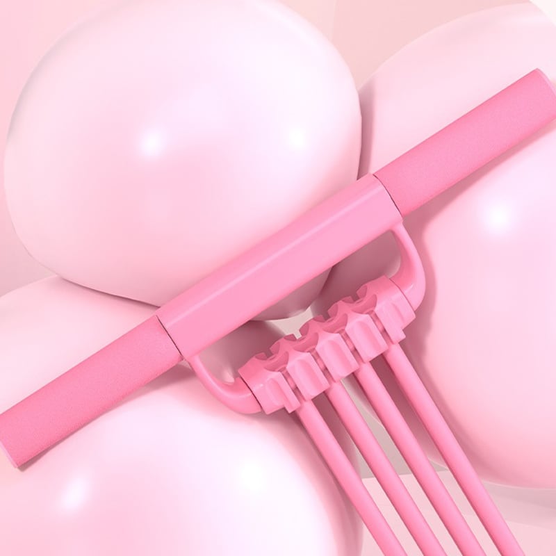 Modstandstræningsapparat med fodpedal og elastik til hjemmetræning