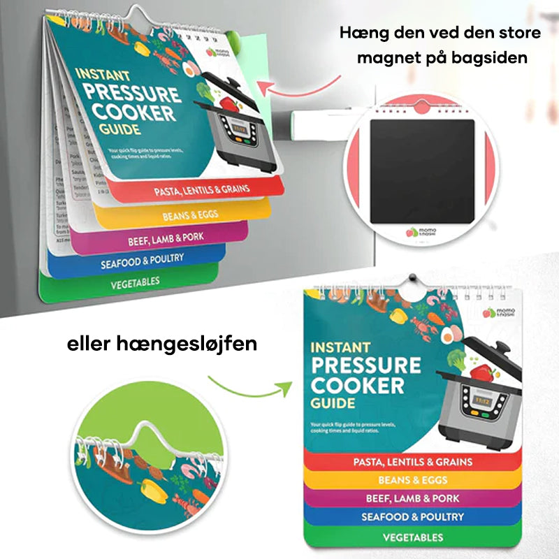 Air fryer guide med magnestiske ark