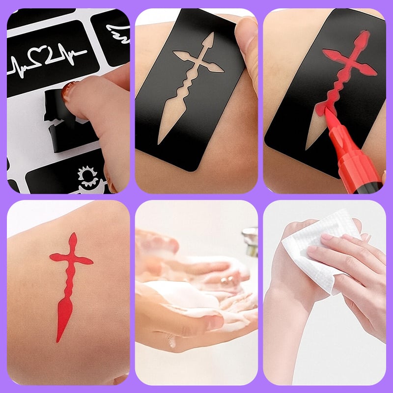 Sæt med midlertidige tatoveringspenne