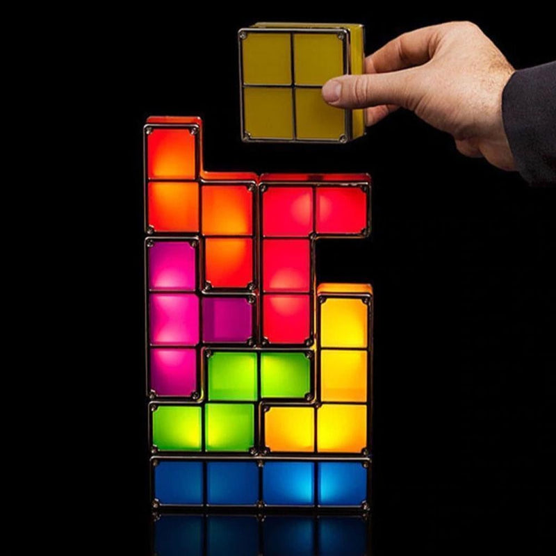 Stabelbar Tetris LED natlampe