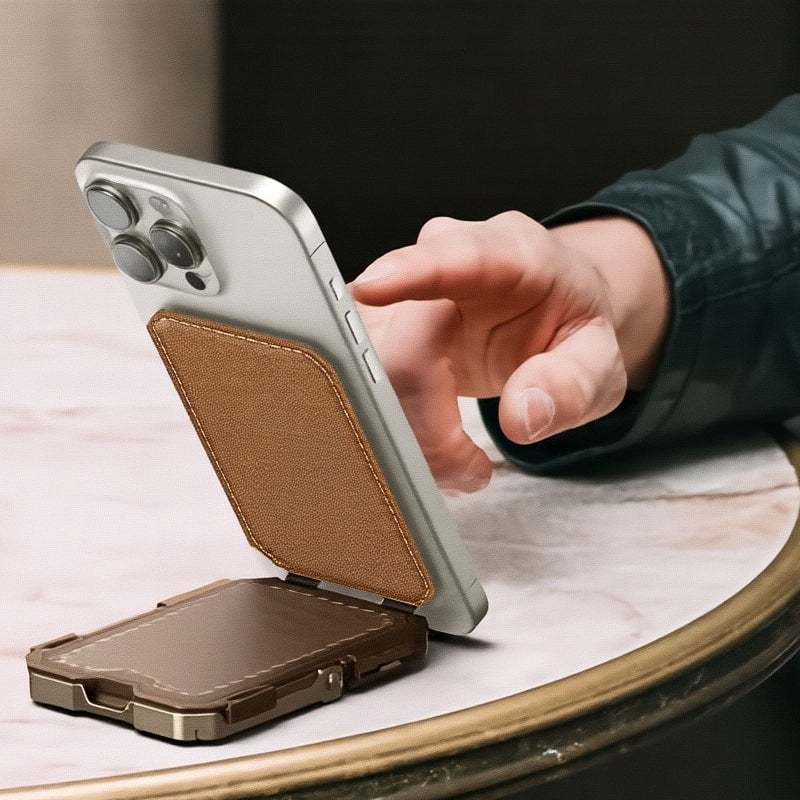 Magnetisk pung med stativ