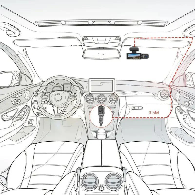 SAKER Dashcam med front og bagkamera