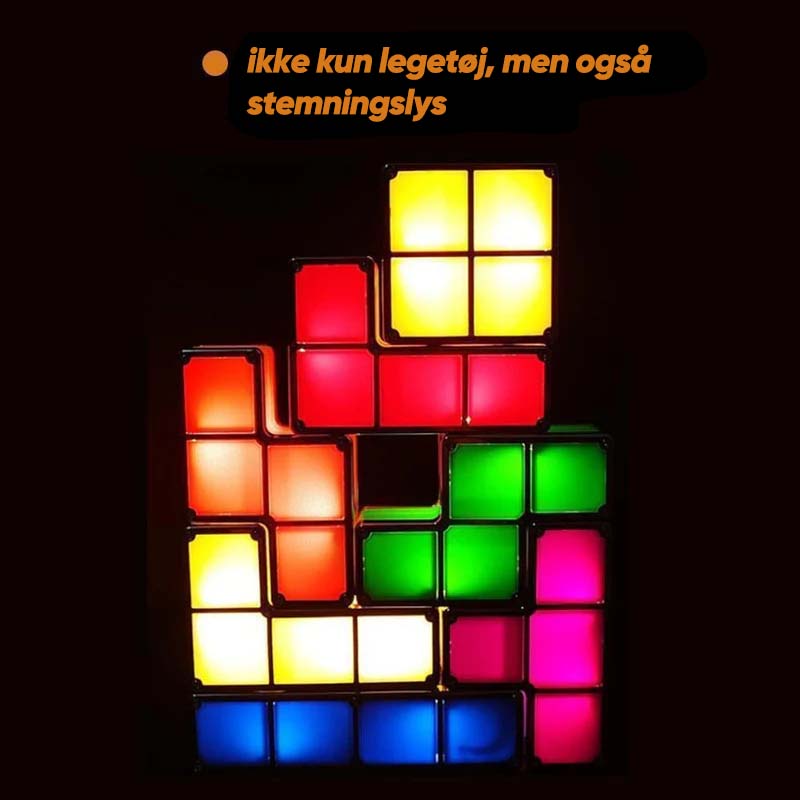 Stabelbar Tetris LED natlampe