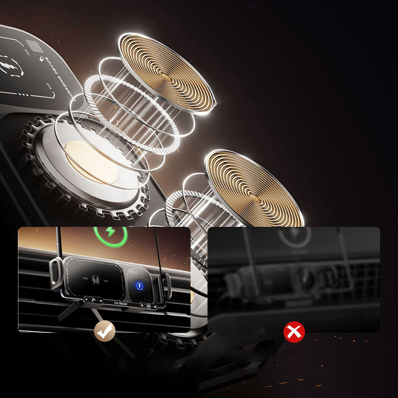 Roterende telefonholder med trådløs opladning til bilen