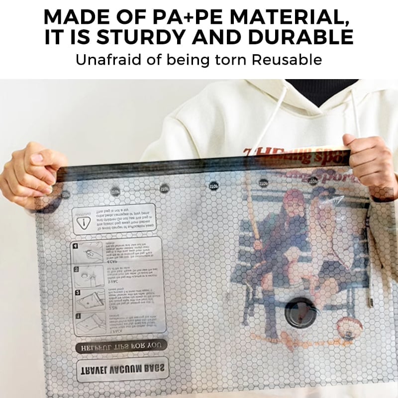 Vakuumkompressede rejseposer med luftpumpe