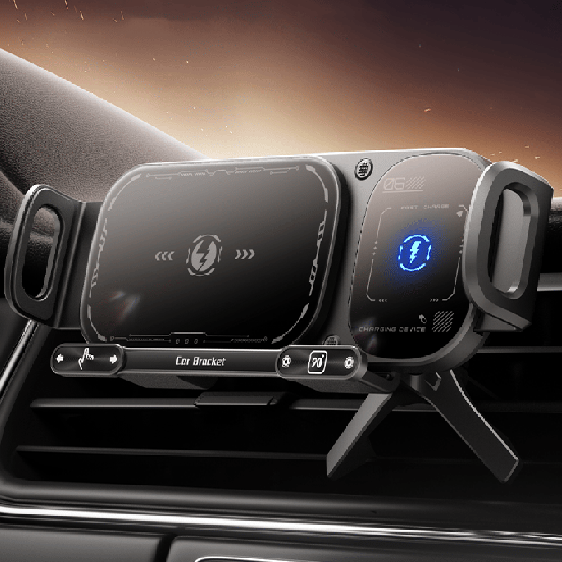 Roterende telefonholder med trådløs opladning til bilen