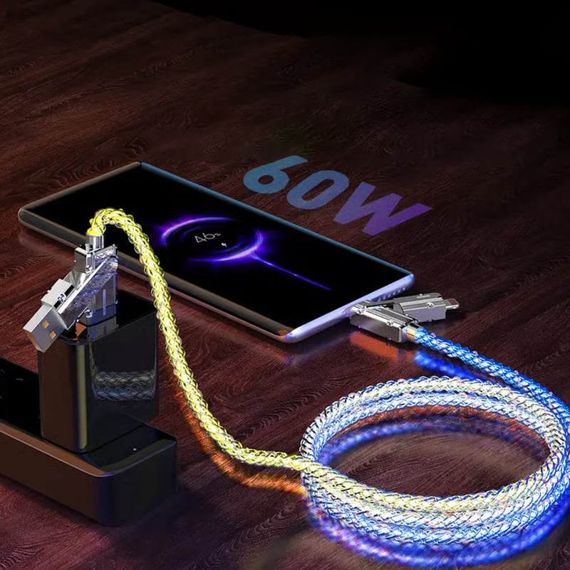 Fire-i-En 100W ladekabel med farverigt lys