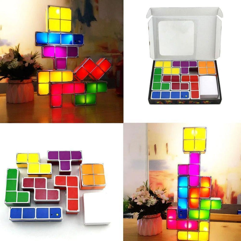 Stabelbar Tetris LED natlampe