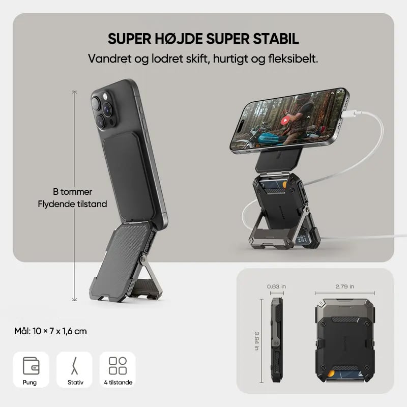 Magnetisk pung med stativ