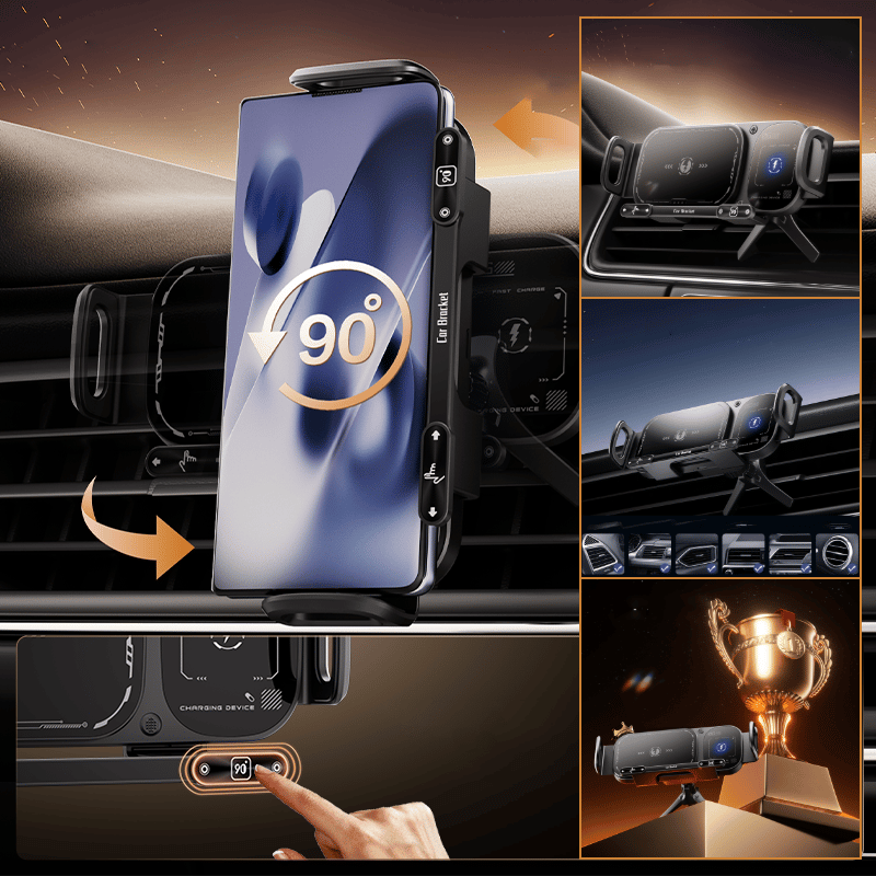 Roterende telefonholder med trådløs opladning til bilen