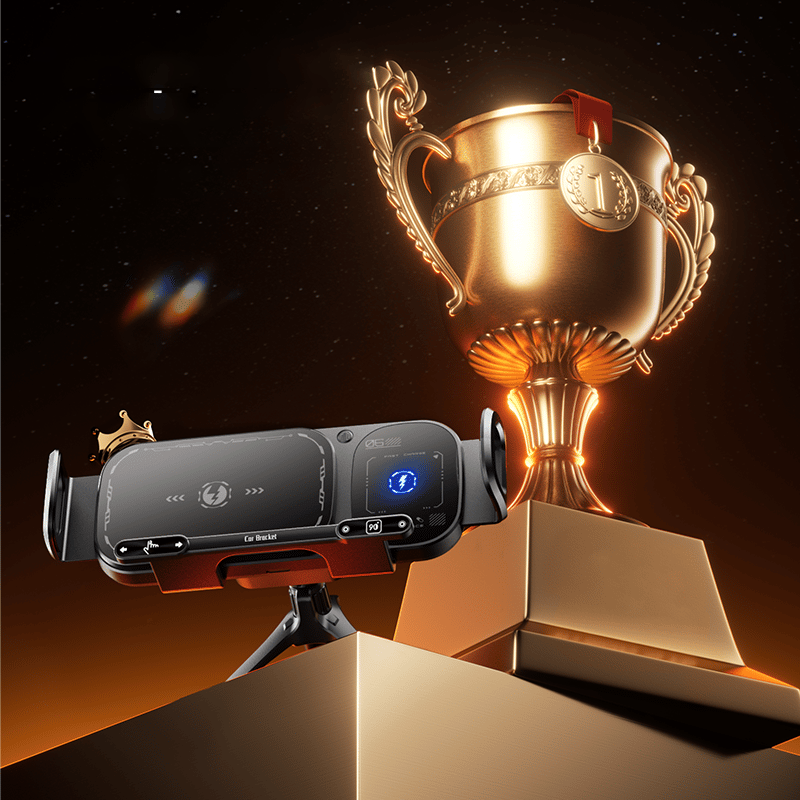 Roterende telefonholder med trådløs opladning til bilen