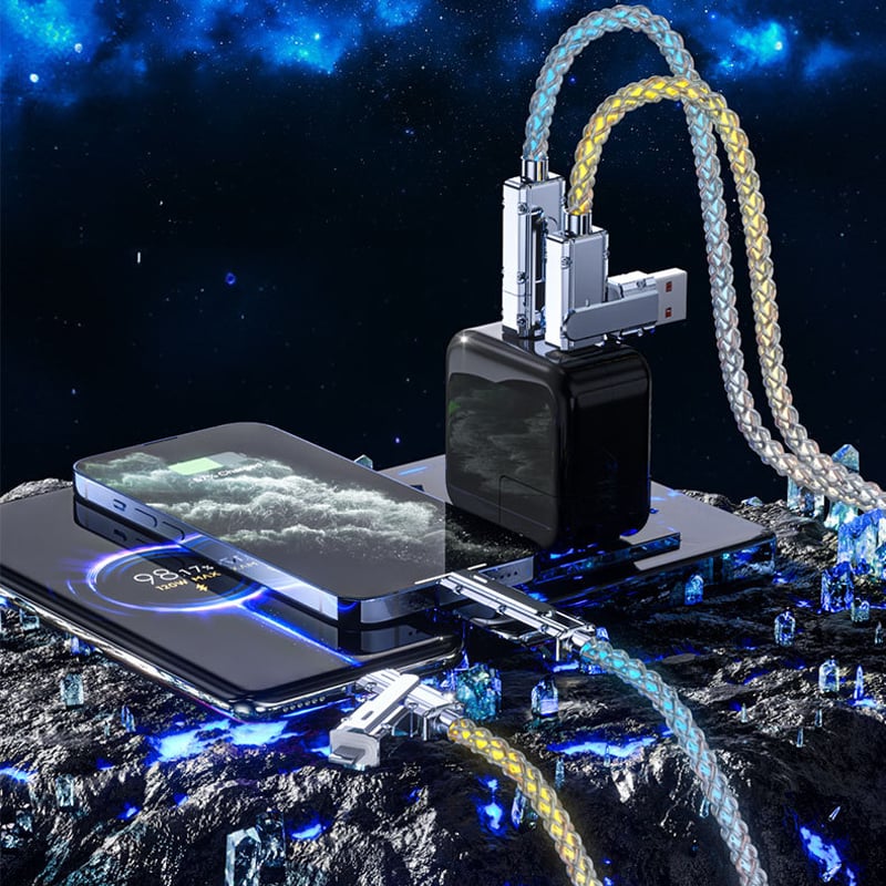 Fire-i-En 100W ladekabel med farverigt lys