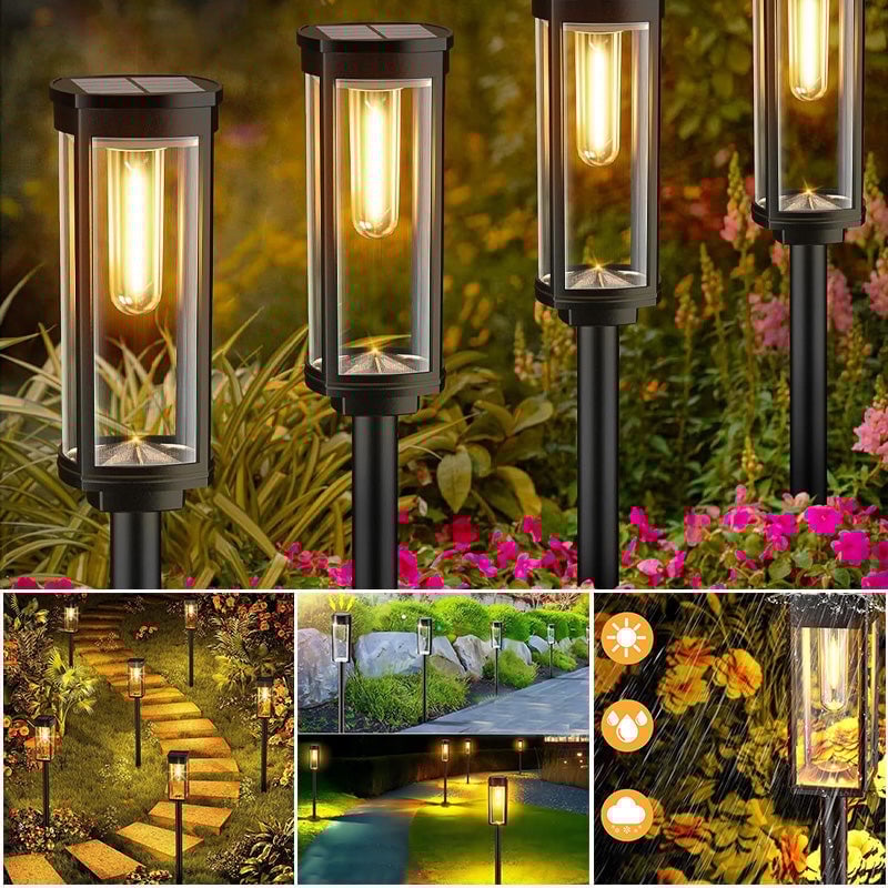 Solcelledrevne græsplænelamper med wolframglødetråd (2 stk.)